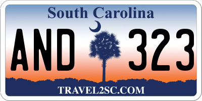 SC license plate AND323