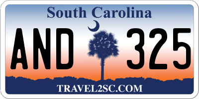 SC license plate AND325