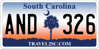 SC license plate AND326