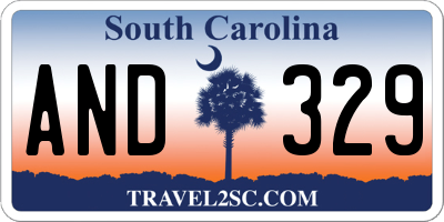 SC license plate AND329