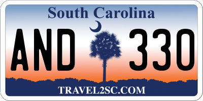 SC license plate AND330