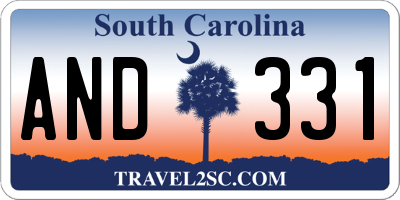 SC license plate AND331