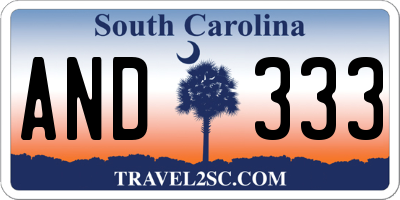 SC license plate AND333