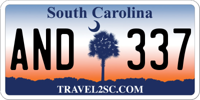 SC license plate AND337