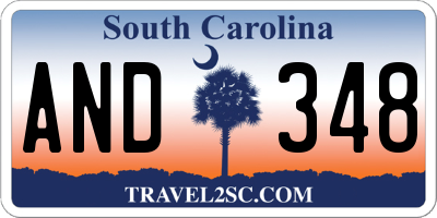 SC license plate AND348