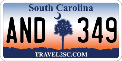 SC license plate AND349