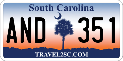 SC license plate AND351