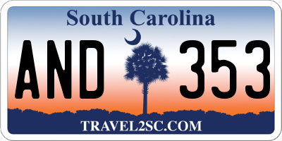 SC license plate AND353