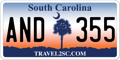 SC license plate AND355