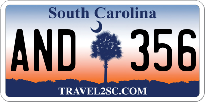 SC license plate AND356