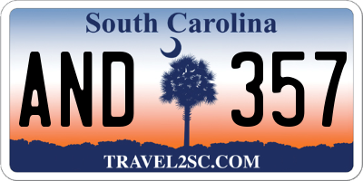 SC license plate AND357