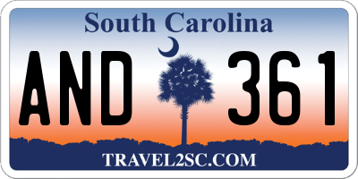 SC license plate AND361