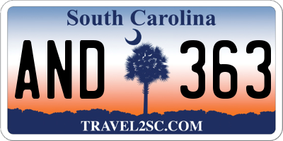 SC license plate AND363