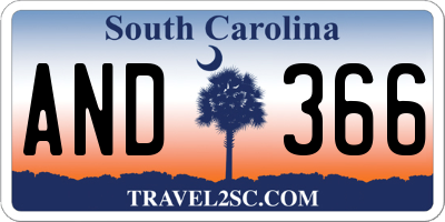 SC license plate AND366