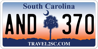 SC license plate AND370