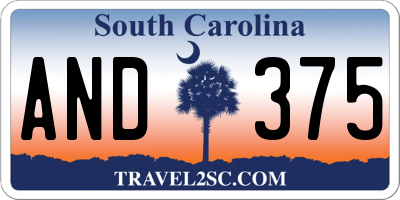 SC license plate AND375