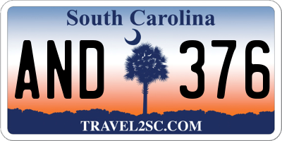 SC license plate AND376