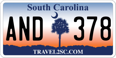 SC license plate AND378