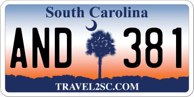SC license plate AND381