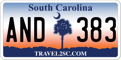 SC license plate AND383