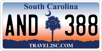 SC license plate AND388