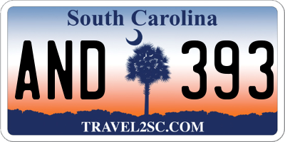 SC license plate AND393