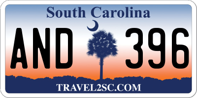 SC license plate AND396
