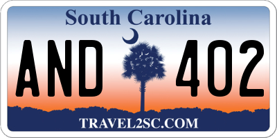 SC license plate AND402