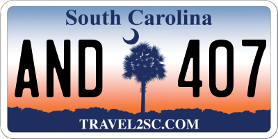 SC license plate AND407
