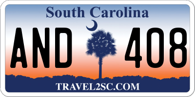 SC license plate AND408
