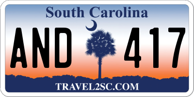 SC license plate AND417