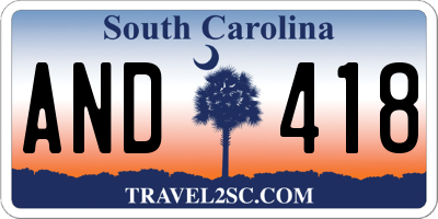 SC license plate AND418