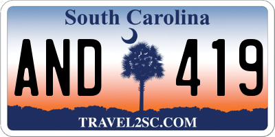 SC license plate AND419