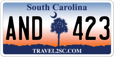 SC license plate AND423