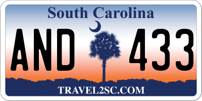 SC license plate AND433