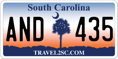 SC license plate AND435