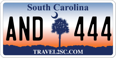 SC license plate AND444