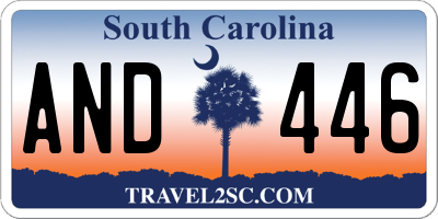 SC license plate AND446