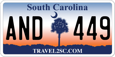 SC license plate AND449
