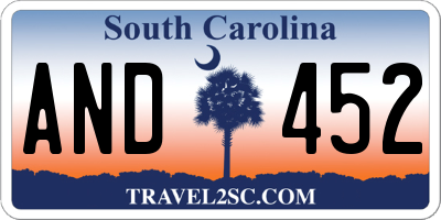 SC license plate AND452