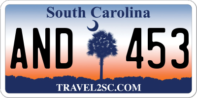 SC license plate AND453
