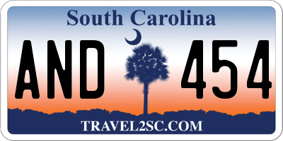 SC license plate AND454