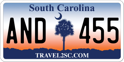 SC license plate AND455