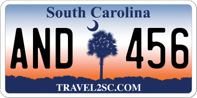 SC license plate AND456