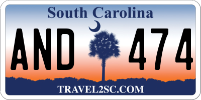 SC license plate AND474
