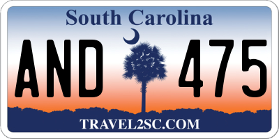 SC license plate AND475
