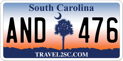 SC license plate AND476