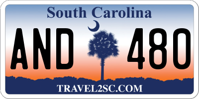 SC license plate AND480