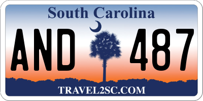 SC license plate AND487