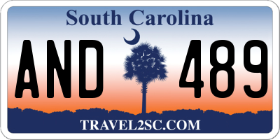 SC license plate AND489